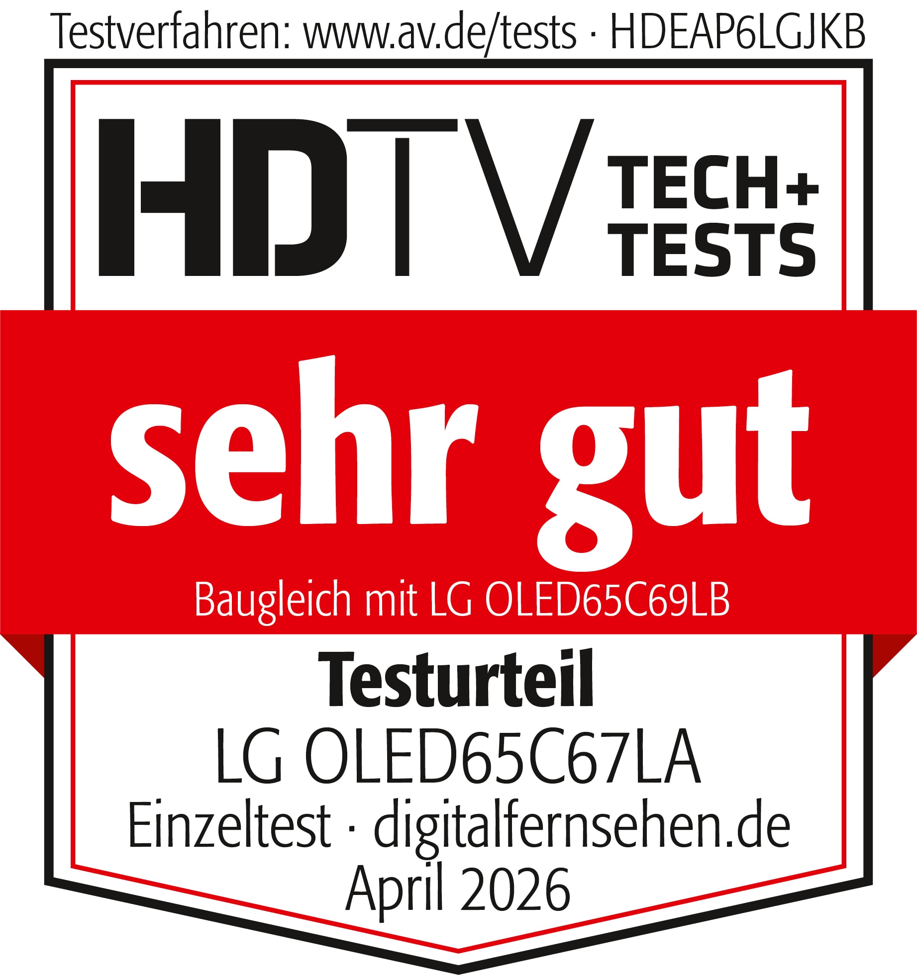 HDTV OLED C6 Award Testurteil "Sehr Gut"